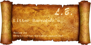 Litter Barnabás névjegykártya