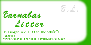 barnabas litter business card